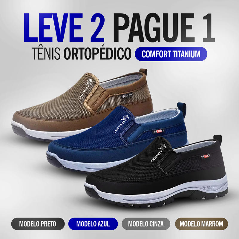 COMPRE 1 LEVE 2 - Tênis Ortopédico Comfort Titanium