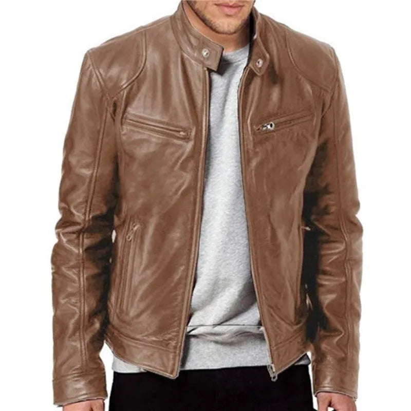 Jaqueta Masculina de Inverno em Couro Legítimo